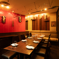 バリエーション豊富な完全個室を完備