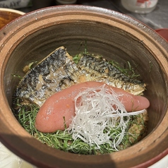 鯖と自家製明太子の炊き込みご飯