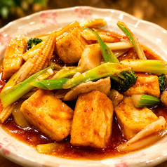 家常豆腐(豆腐辛し炒め)