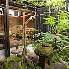 坪庭を望む掘り炬燵席の個室を確約プラン