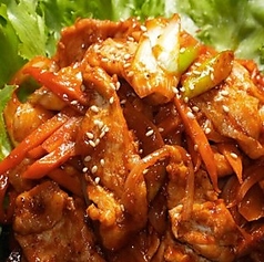チェユクポックム サンチュセット(豚肉甘辛炒め)