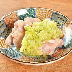 蒸し鶏ネギソース