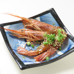 一口で虜、赤海老の醤油漬け