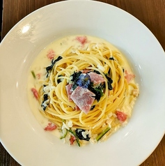 お花のクリームパスタ