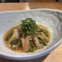 煮穴子と万願寺とうがらし　山椒和え