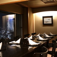 【蔵前＆駒形】7～12名様用個室。スカイツリーと隅田川を横目に臨む個室でございます。室料11,000円