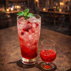 果肉入りいちごソーダ（追いシロップ付き）