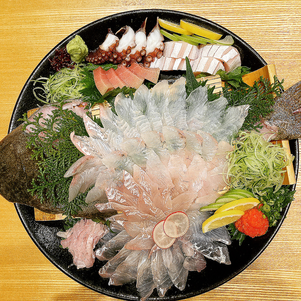 ◆姿造り会席◆天草灘の鮮魚の姿造りと旬食材の創作和食全8品+110分飲放付⇒￥8,000(税込)