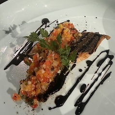 彩り野菜のバルサミコソース 本日の鮮魚ソテー
