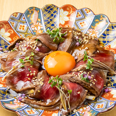 夢王の黄身ダレ和牛タタキ