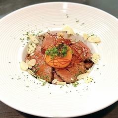 牛ハツのユッケ風