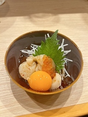 ホタテのユッケいくらのせ