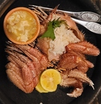 季節限定贅沢コース★北海道物産毛ガニ・A５黒毛和牛サーロイン岩塩焼き付き全9品９８００円(税込)