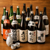 プレミアムな地酒の競演。極上炉端を引き立てる厳選銘酒