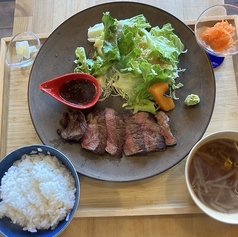 <梶屋牛>梶屋牛ステーキ定食100g