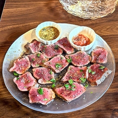 牛ハツのステーキ　すだちとポン酢