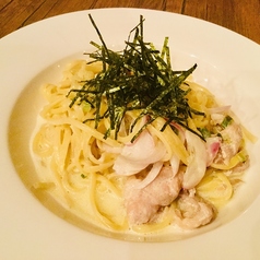 鶏肉のクリームわさびパスタ