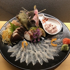 【活き造り】　天草産　カワハギの活き造り