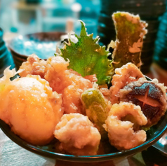 牡蠣と旬菜の天ぷら（3個付け）