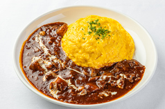 牛肉と牛すじ肉のハヤシソース オムライス セット