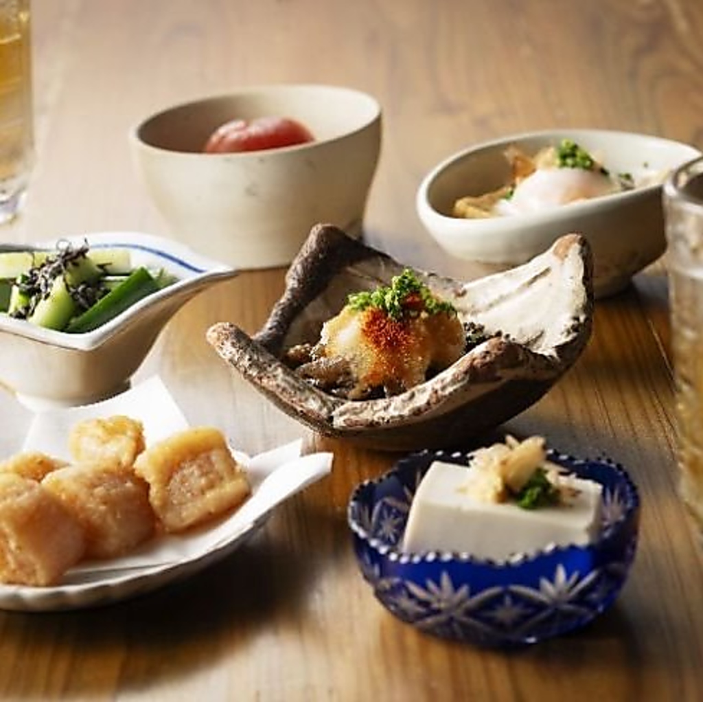 多彩な単品料理を一度に楽しめます。お酒のお供にぴったりのバラエティ豊かなラインナップです。