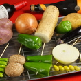 新鮮な野菜も炭火で堪能！！