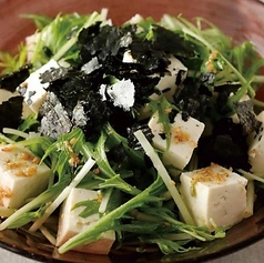 豆腐と水菜のごまサラダ