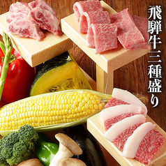 飛騨牛　溶岩焼き　二種盛り