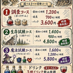 ゲームカフェ 意想天開のコース写真