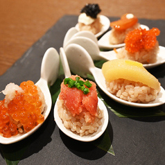魚卵6種のスプーン寿司