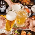お昼から飲める！生ビール付き飲み放題です♪こだわりの串焼きや、新鮮な海鮮料理とともにお楽しみいただけます！ご友人や同僚との飲み会、デートや女子会など、様々なシーンにおすすめなので、ぜひご利用ください。皆さまのお越しを心よりお待ちしております！