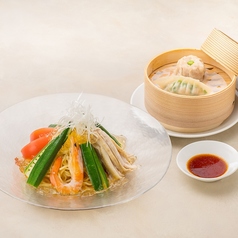 くろずジュレの冷麺と手作り点心2種