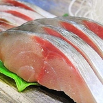 大分直送の活け豊後サバ刺し。豊後のサバを泳いでいるまま店まで届きます【八丁堀/居酒屋/飲み放題】
