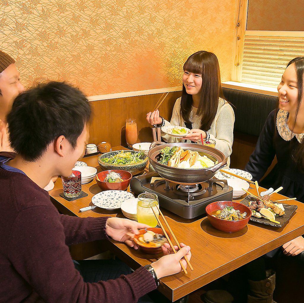 人数に合わせた個室をご用意。周りを気にせずご飲食をお楽しみください。
