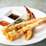 タラバ蟹の足を贅沢に食す