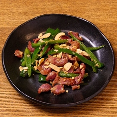 砂ずりピーマン炒め