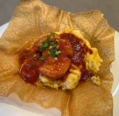 ふわふわ玉子と小エビのチリソース