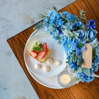 ランチコースはメッセージフラワープレート無料！