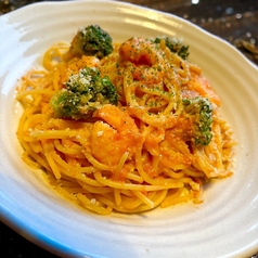 海老とカニのトマトクリームパスタ