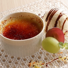 ブリュレ風プリン バニラアイス添え