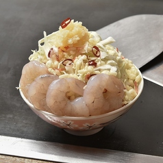 海老たっぷりペペロンチーノもんじゃ