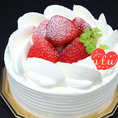 【和のアニバーサリーコースの選べるケーキ】苺のショートケーキ(12cm)…甘さ控えめで、ふっくら軽い口当たりです。