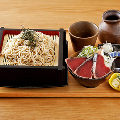 信州そばとミニ鰹たたき丼