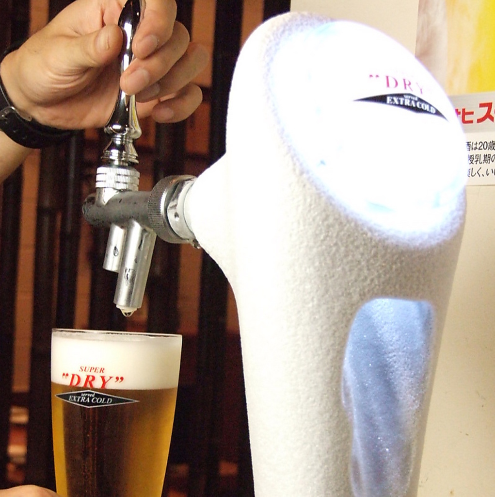 エクストラコールドが魚に良く合う！飲放コース＋500円でエクストラコールド飲み放題