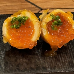 半熟玉子の天ぷらイクラのせ