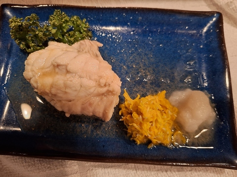 料理写真(フグ味噌煮、バイ貝煮、ホッケ焼き)