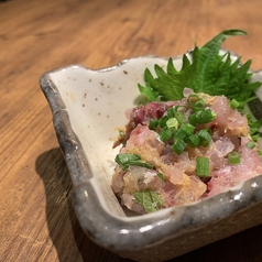 鯵のなめろう 茗荷と大葉和え
