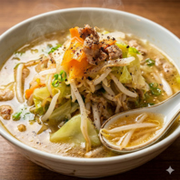 極上出汁と脂の融合と旨味を吸ったもちもち麺