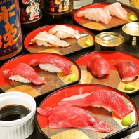 肉寿司含む熟成赤身ステーキ、牛カツ などが食べ放題！