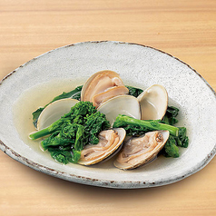 蛤と菜の花の酒蒸し